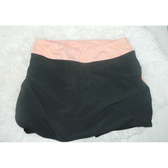 Lucy Skort Skirt Tennis Black Orange Trim Stretch Shorts Size Small - Picture 1 of 5
